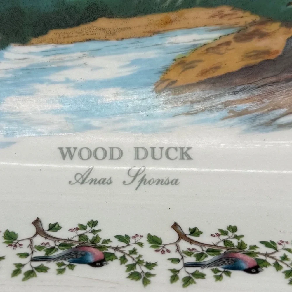 Portmeirion Pottery Serving Dish Wood Duck Anas Spousa‎ England-marks